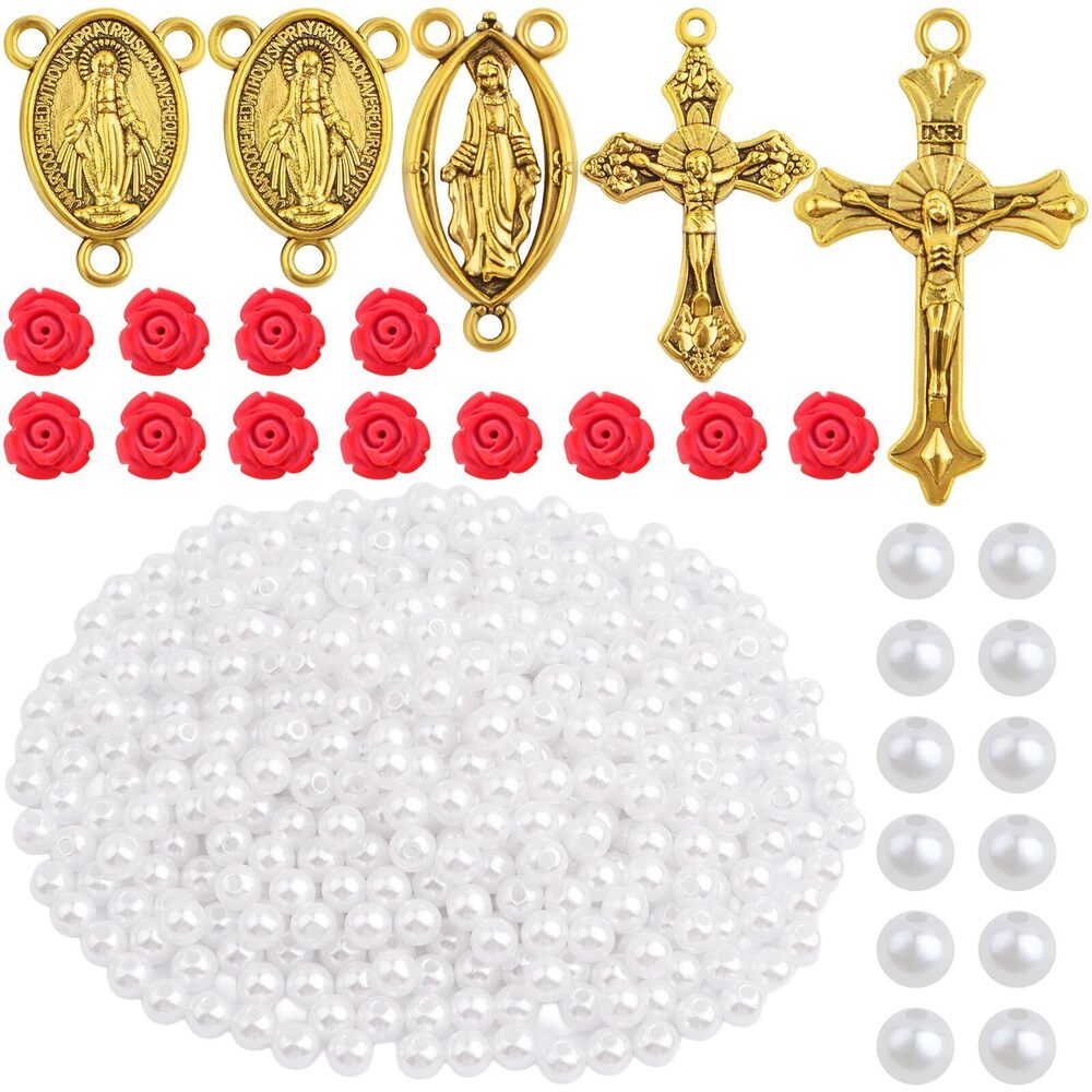 8496 10pcs Antique Golden Jesus Cross Charms, 10pcs Virgin Mary Pendant